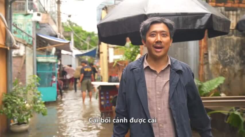 Trấn Thành bơm nước tạo cảnh ngập trong 'Bố già'