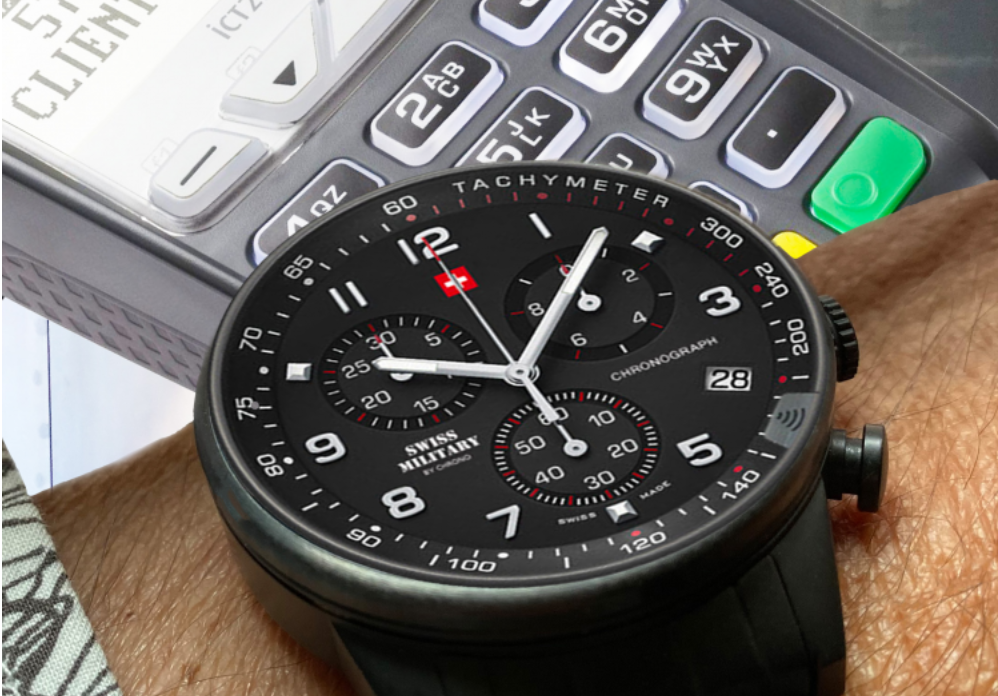 Đồng hồ đeo tay tích hợp thanh toán không chạm dùng chíp Infineon