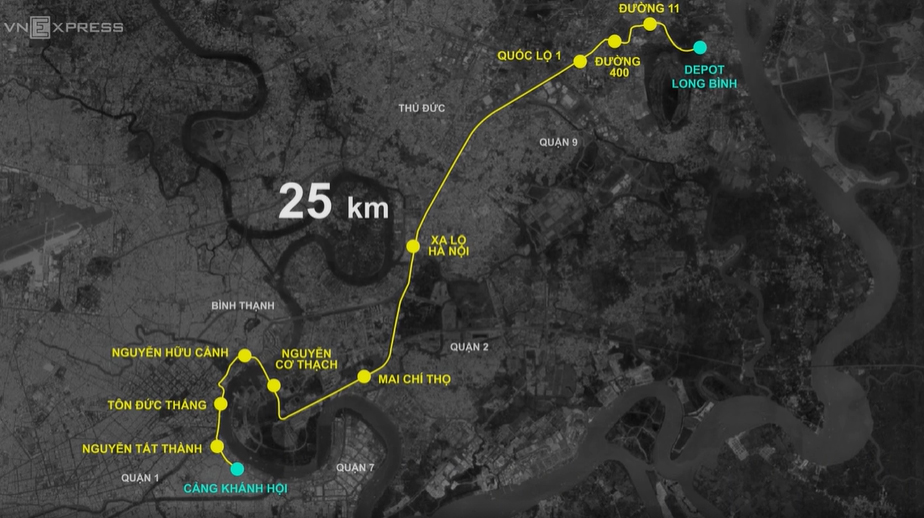 Xe siêu trường chở 51 toa tàu Metro Số 1 về depot