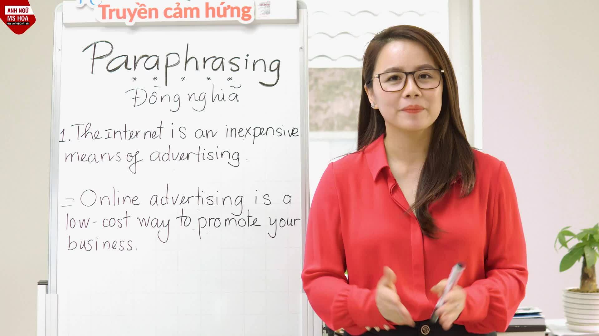 Sử dụng từ đồng nghĩa trong kỹ thuật Paraphrasing
